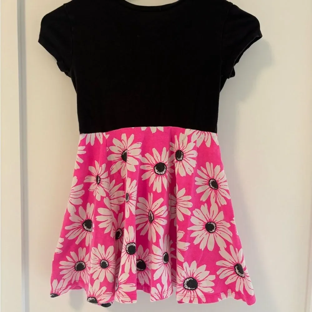 Justice Girls Size 7 Pink Daisy Skater Dress Let Love Shine Rhinestone Graphic